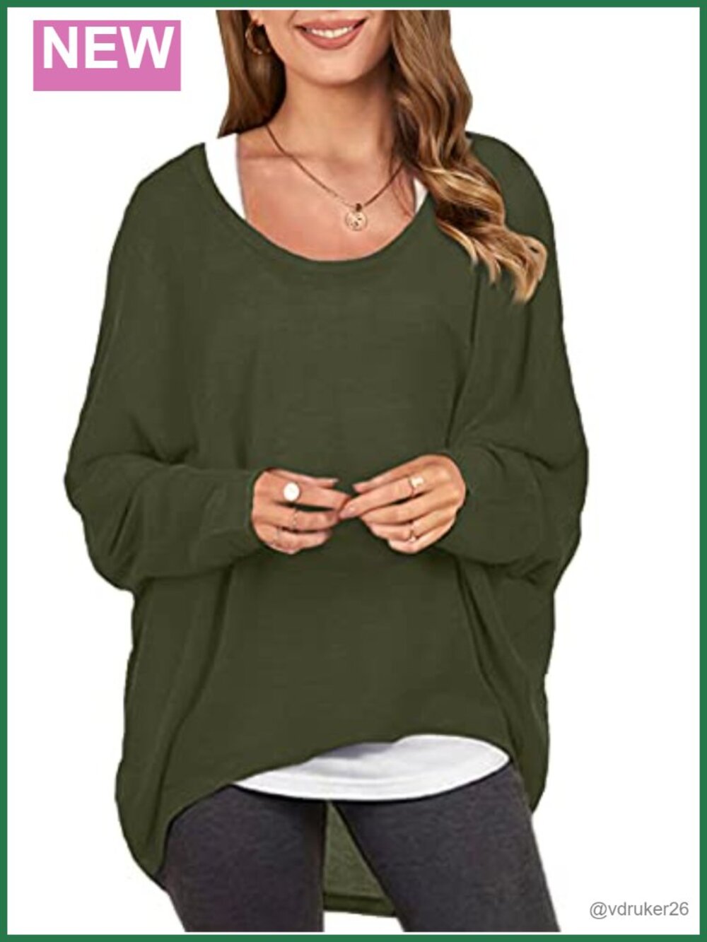Off Shoulder Batwing Sleeve Oversized Sweater Top Loose Fit Pullover